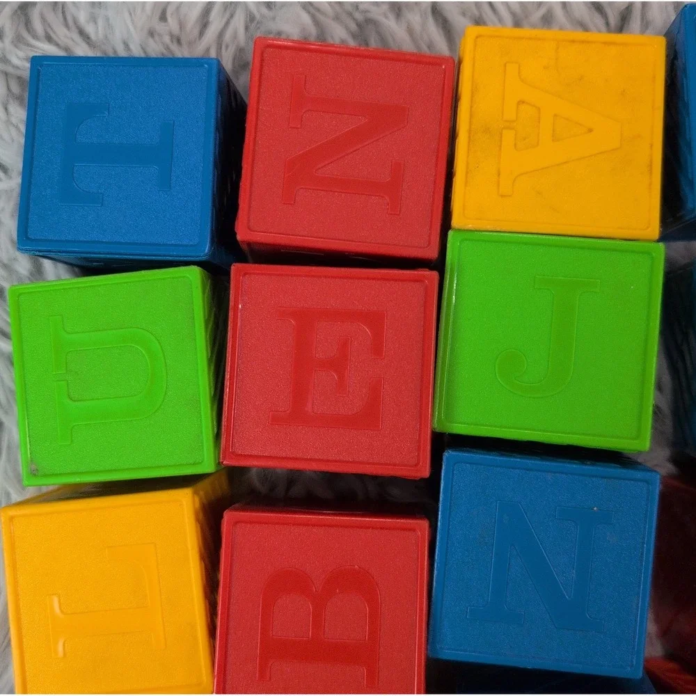 Vintage Tupperware Toys Alphabet ABC Blocks Lot of 29 Homeschool Learning